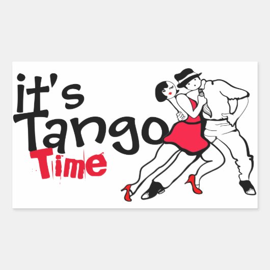 Het is Tango tijd Rechthoekige Sticker (Voorkant)
