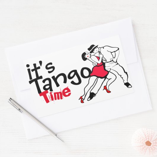 Het is Tango tijd Rechthoekige Sticker (Envelop)
