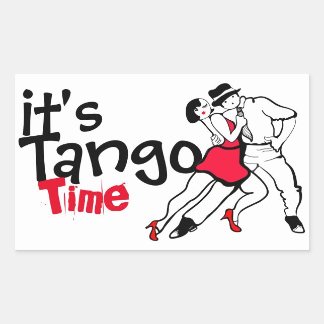 Het is Tango Time Rechthoekige Sticker (Voorkant)