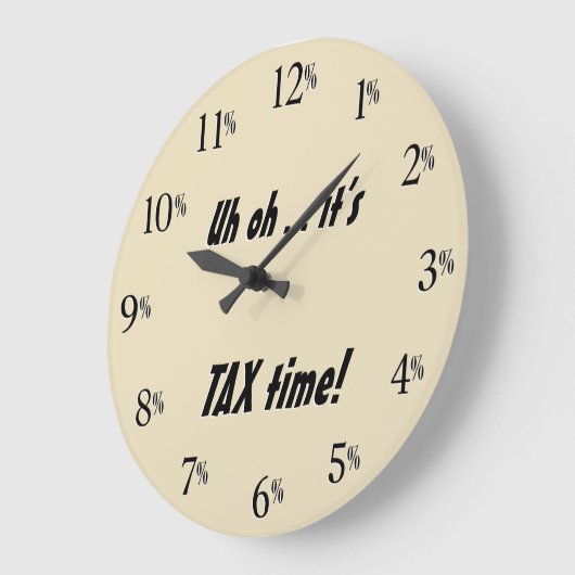 Het is TAX-tijd. Klok - Zwarte tekst (Hoek)