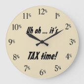 Het is TAX-tijd. Klok - Zwarte tekst (Voorkant)