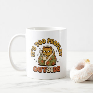 Het is te druk buiten Grappige Sarcastische Retro Koffiemok