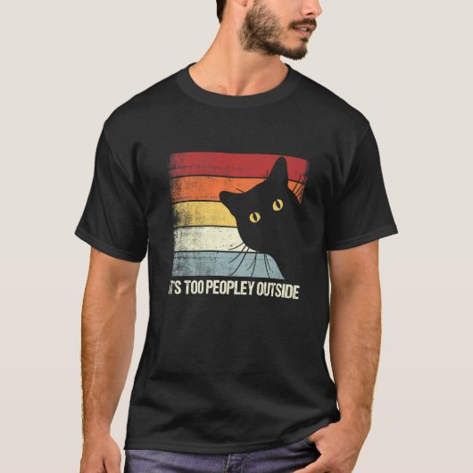 Het is te druk buiten Introvert kat katten T-shirt (Voorkant)