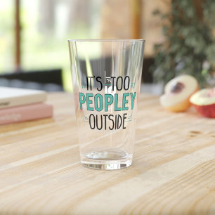 Het is te druk buiten Introvert Vader Verjaardag G Glas