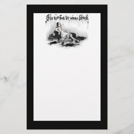 Het is te heet om zwart te dragen briefpapier (Voorkant)