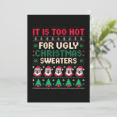 Het Is Te Heet Voor Lelijke Kerstmutsen Santa Kaart (Staand voorkant)