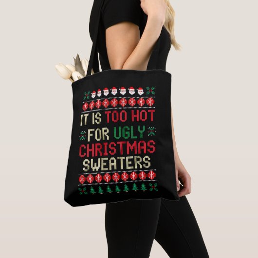 Het Is Te Heet Voor Lelijke Kerstmutsen Santa Tote Bag (Dichtbij)