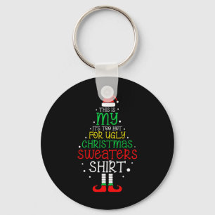 Het is te heet voor leuke Kerstmis Xmas Mannen Vro Sleutelhanger