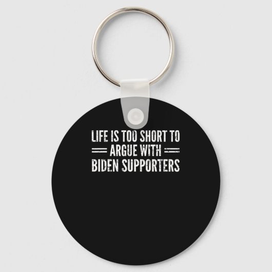 Het is te kort om te discussiëren met Biden-aanhan Sleutelhanger (Voorkant)
