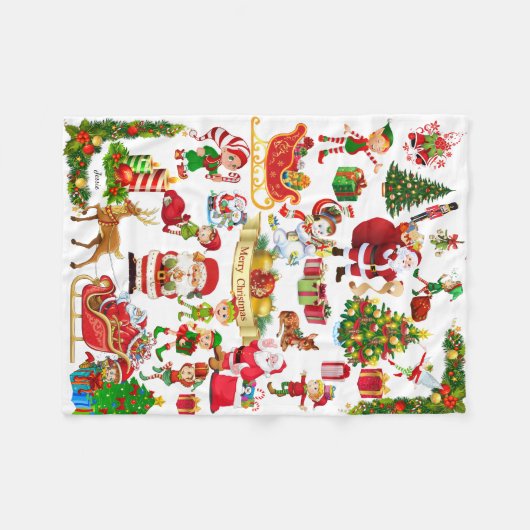 Het is te spannend om te slapen en het kerstfeest  fleece deken (Voorkant (Horizontaal))