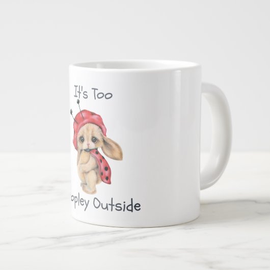 Het is te veel mensen buiten de koffie-Mok Grote Koffiekop (Voorkant rechts)