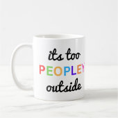 "Het is te veel mensen buiten" grappig Koffiemok (Links)