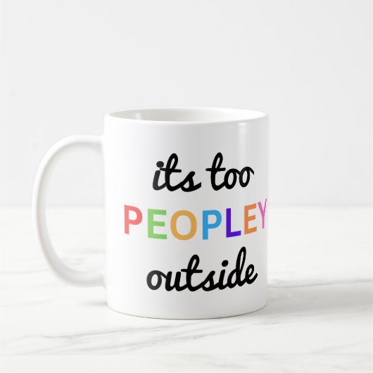 "Het is te veel mensen buiten" grappig Koffiemok (Links)