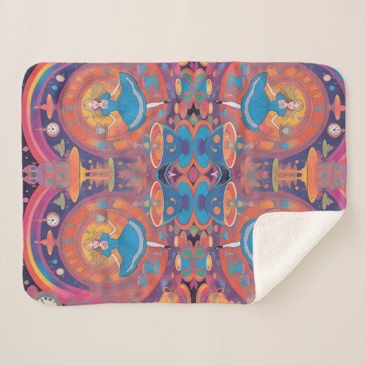 Het is Tea Time Alice Sherpa Deken (Voorkant (horizontaal))