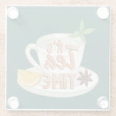 Het is Tea Time Glazen Onderzetter (Achterkant)