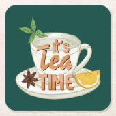 Het is Tea Time Kartonnen Onderzetters (Voorkant)