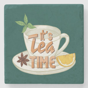 Het is Tea Time Stenen Onderzetter