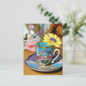 Het is Tea Time. Uitnodiging (Staand voorkant)