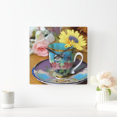 Het is Tea Time Vierkante Klok (Huis)
