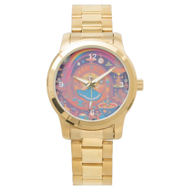 Het is Tea Time voor Alice Watch Horloge (Voorkant)