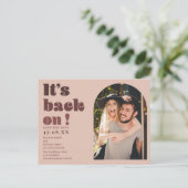 Het is terug op de zwarte rode manuscriptfoto spar briefkaart (Staand voorkant)