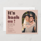 Het is terug op de zwarte rode manuscriptfoto spar briefkaart (Voorkant / Achterkant)