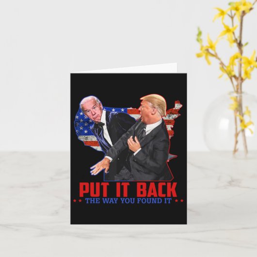 Het is terug zoals je het vond, grappige Trump Sla Kaart (Gele Bloem)