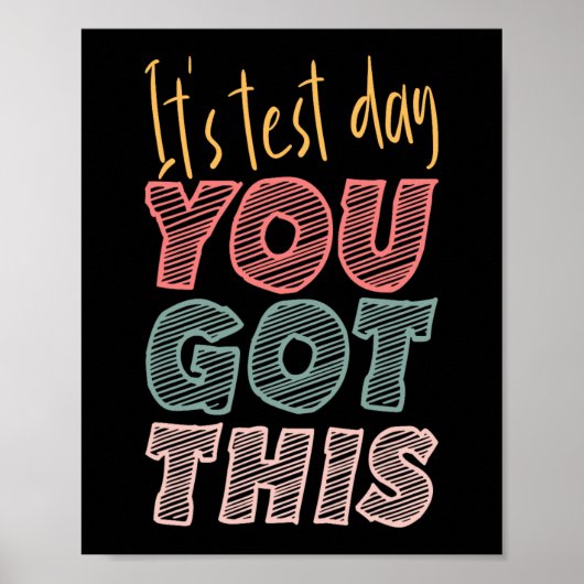 Het is testdag dat je deze leerkracht hebt poster (Voorkant)