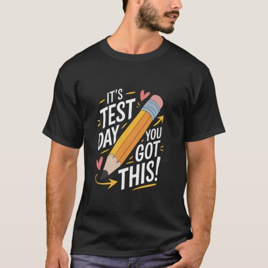 Het is testdag, je kunt dit Docent Retro Groovy Te T-shirt (Voorkant)