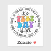 Het is testdag Y'all, Groovy testdag leraar Sticker (Vel)