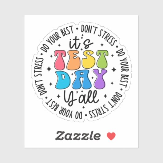 Het is testdag Y'all, Groovy testdag leraar Sticker (Vel)