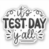 Het is testdag Y'all, Groovy testdag leraar Sticker (Voorkant)