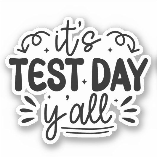 Het is testdag Y'all, Groovy testdag leraar Sticker (Voorkant)