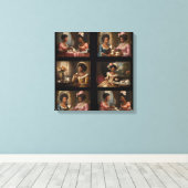 Het is thee tijd uitgerekt canvas print (Insitu (Houten vloer))