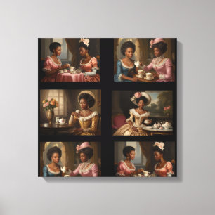 Het is thee tijd uitgerekt canvas print