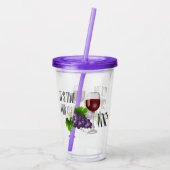 Het is tijd of wijn! acryl drinkbeker (Achterkant)