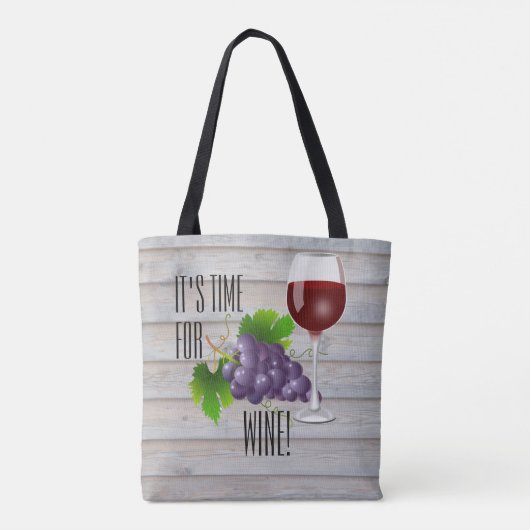 Het is tijd of wijn! tote bag (Achterkant)
