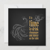 "Het is tijd om champagne en dans te drinken"-teke Kaart (Voorkant)