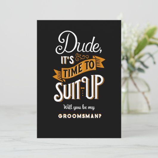 Het is tijd om de Groomsman-Kaart op te pakken Kaart (Staand voorkant)