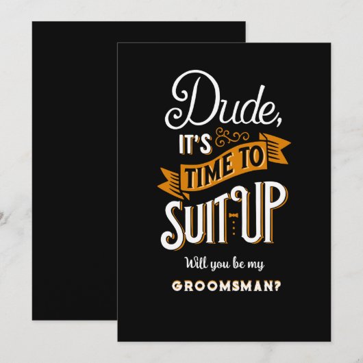 Het is tijd om de Groomsman-Kaart op te pakken Kaart (Voorkant / Achterkant)