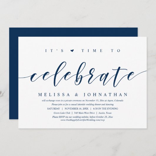 Het is tijd om een feest te vieren met een weddens kaart (Voorkant / Achterkant)