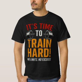 Het Is Tijd Om Hard Te Trainen | No Limits Gym Mus T-shirt