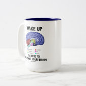 Het is tijd om je brein te activeren (Humor) Tweekleurige Koffiemok (Voorkant links)