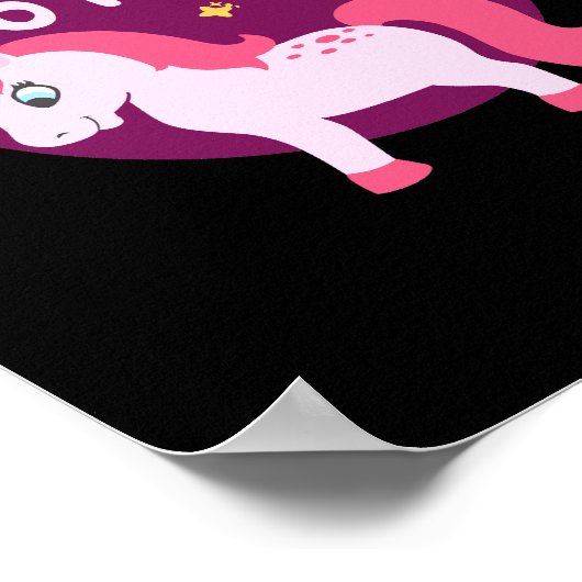 Het is tijd om Kawaii's schattige roze eenhoorn te Poster (Hoek)