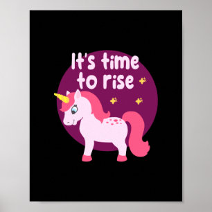 Het is tijd om Kawaii's schattige roze eenhoorn te Poster