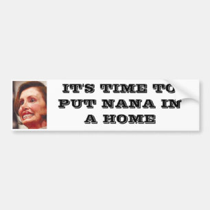 HET IS TIJD OM NANA IN EEN HUIS TE BRENGEN BUMPERSTICKER