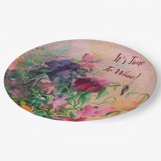 Het is tijd om Napkins te wijn Papieren Bordje (Gekanteld)