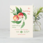 Het is tijd om perziken te plukken kaart (Staand voorkant)