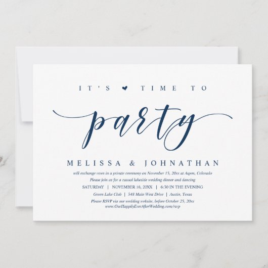 Het Is Tijd Om Te Feesten, Bruiloft Vluchten Feest Kaart (Voorkant)