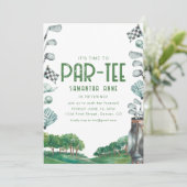 Het is tijd om te feesten Golf Thema Pensioenfeest Kaart (Staand voorkant)